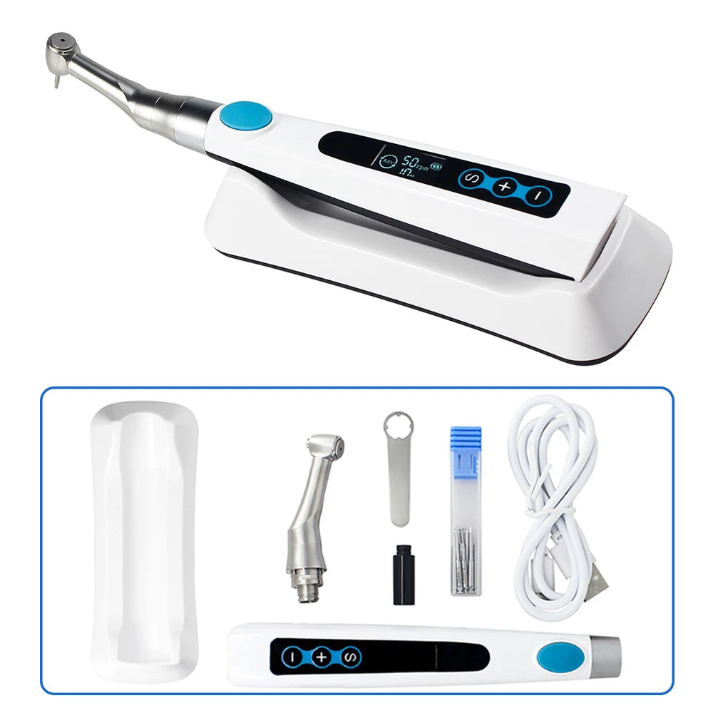 AZDENT Dental Implant Motor Electric Wireless Torque Driver Implant Torque Wrench with 16pcs Screwdrivers Contra Angle Motor