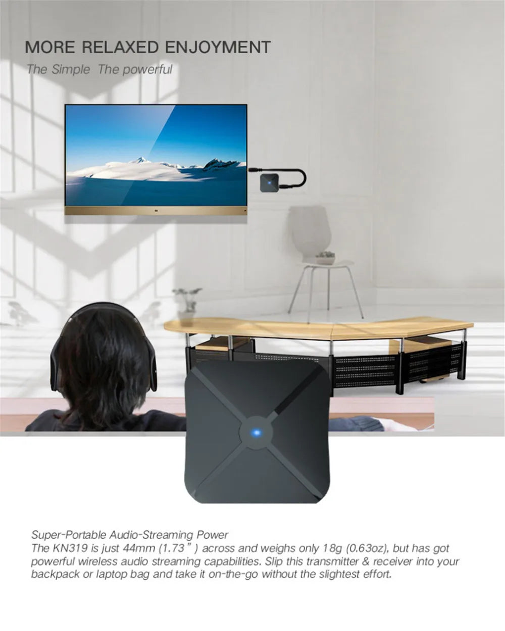 Shoumi 15 Hours Play Wireless Headset Bluetooth Television Headphone with Mic,Bluetooth Adapter Built-in Battery,for TV Computer