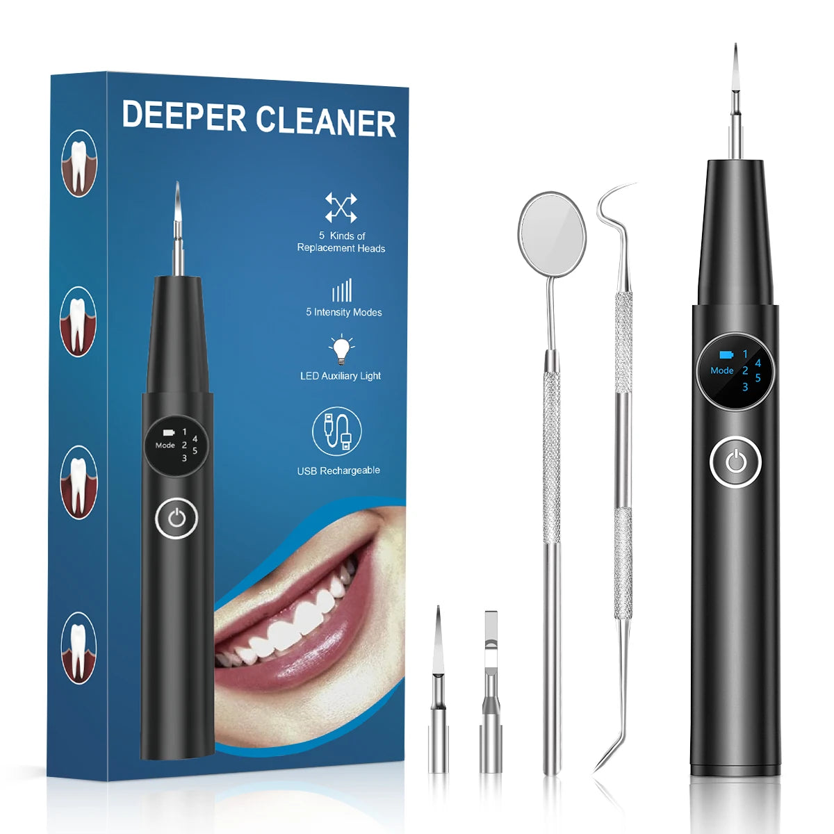 Electric Dental Tartar Remover Ultra Sonic Dental Calculus Remover Plaque Removal for Teeth Dental Scaler Tartar Eliminatorr