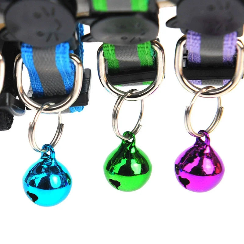 Cat Collar Colors Reflective Breakaway Neck Ring Necklace Bell Pet Products Safety Elastic Adjustable with Soft Material