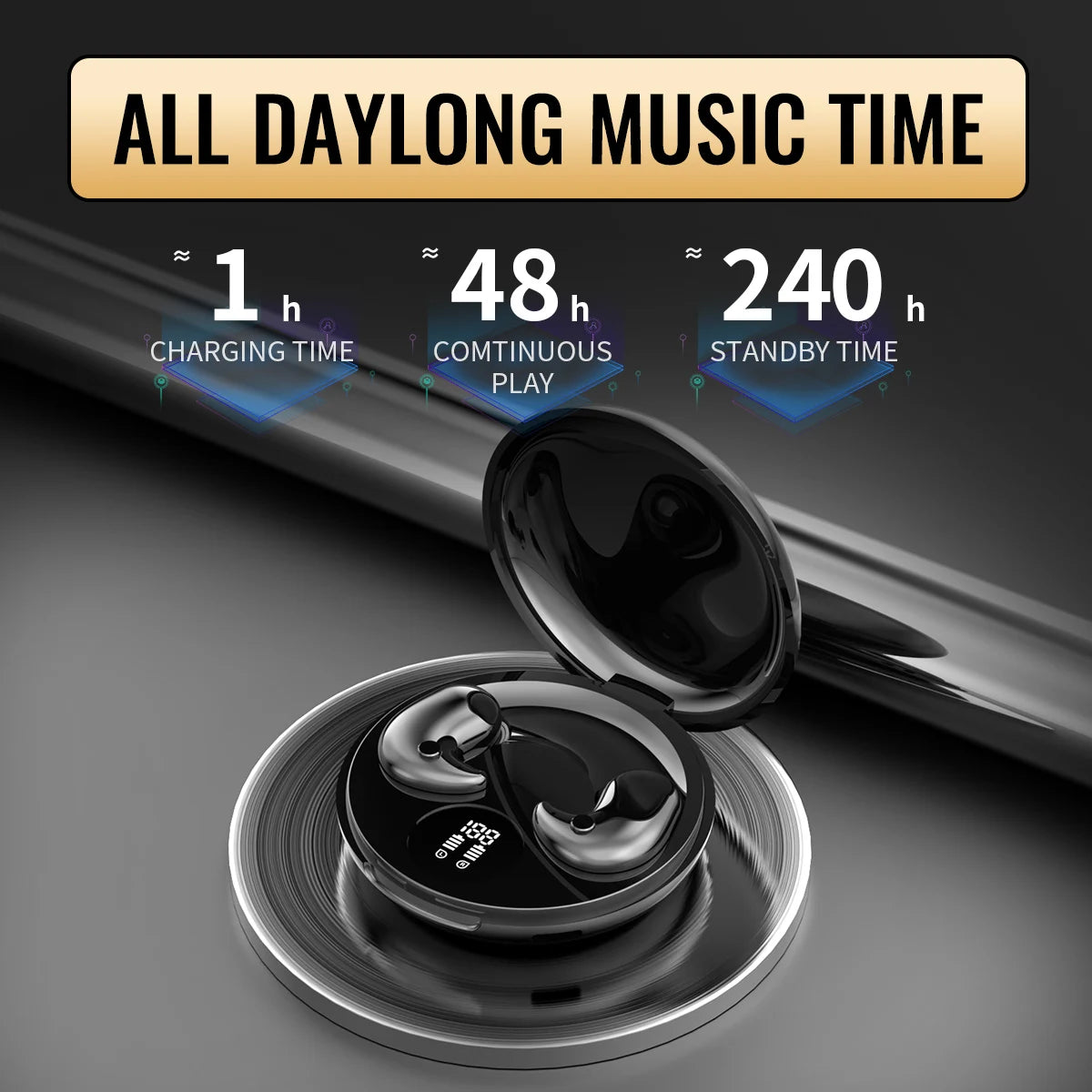 Bluetooth 5.3 Earphones Invisible Sleep Earbuds Wireless in-ear Headphones HiFi Stereo Noise Reduction Hedsets for Huawei