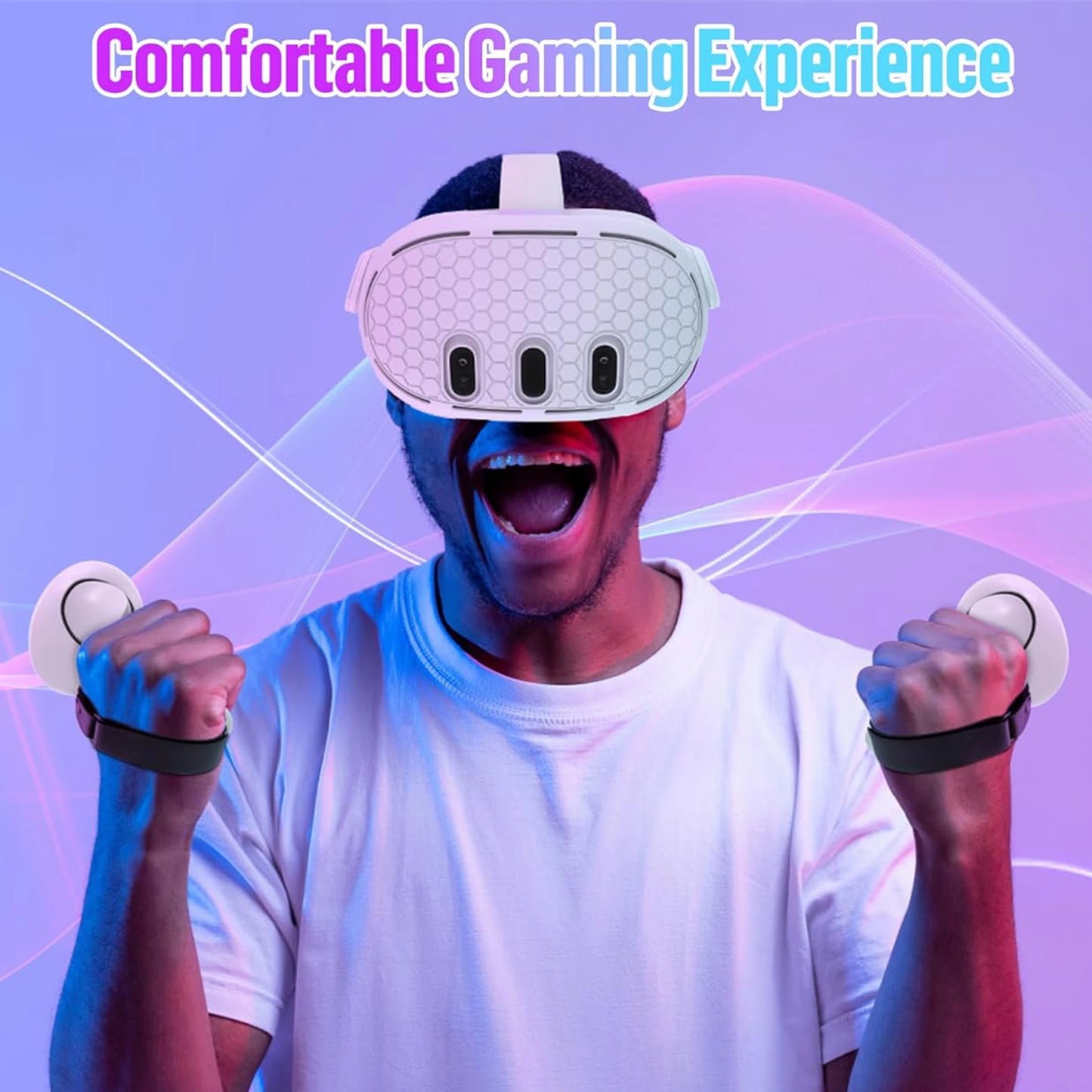 VR Accessories for Meta Quest 3, 4 in 1 Silicone Protective Case Set for Quest 3,Controller Grip Cover,VR Shell Cover,Face Cover