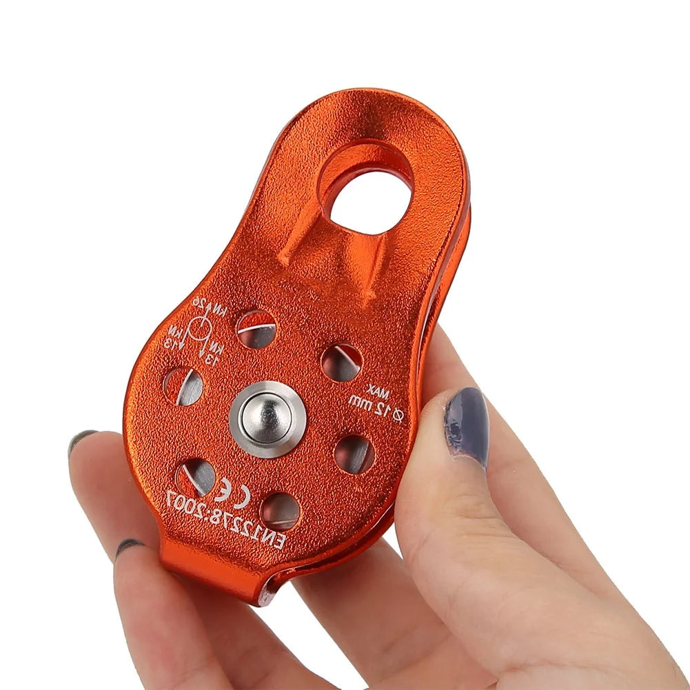 26KN Aluminium Alloy Heavy Duty Single Swivel Rope Pulley Block for 12mm Rope Climbing Pulley Pulley Wheel Single Swivel Pulley