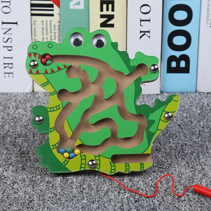Montessori Educational Toys Children Magnetic Track Maze Balance Board Wooden Puzzle Game Baby Toys