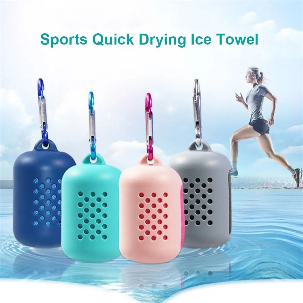Mini Quick Dry Fitness Cool Towel Portable Microfiber Silica Gel Towel Silicone Bag Quick Drying Towel Sports