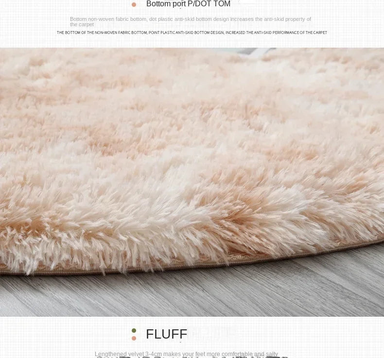 Super Soft Plush Round Rug Mat Fluffy White Carpets For Living Room Home Decor Bedroom Kid Room Decoration Salon Thick Pile