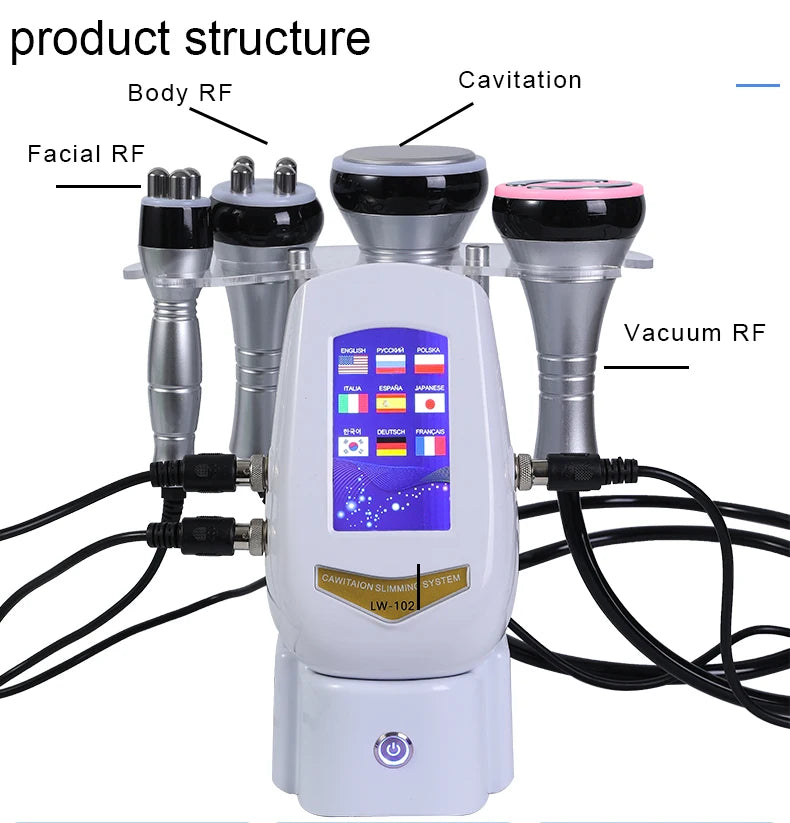 40K Cavitation Machine 4-1 Ultrasonic RF Body Shaping Lose Weight Multipolar Slimming Facial Skin Tightening Lifting Device