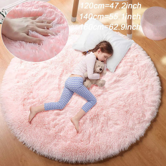 Super Soft Plush Round Rug Mat Fluffy White Carpets For Living Room Home Decor Bedroom Kid Room Decoration Salon Thick Pile