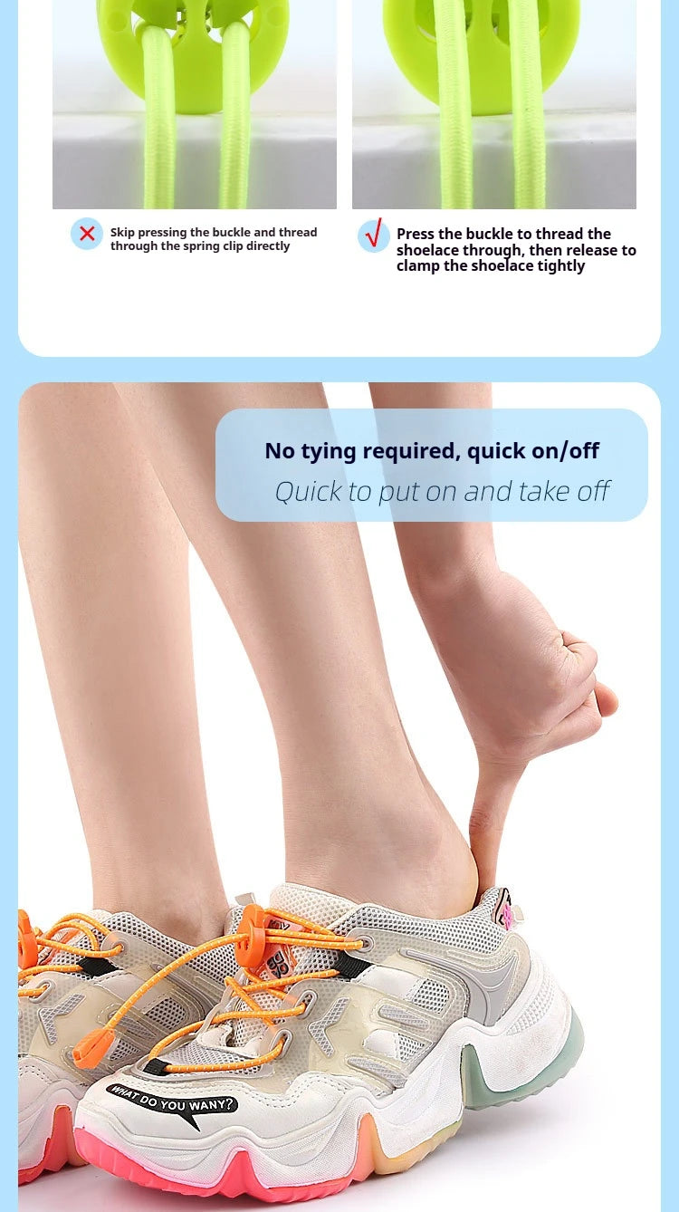 1Pair/3Pair Round Elastic Shoelace No-Tie Shoelaces for Sneakers and Casual Shoes Quick-On Quick-Off Laces