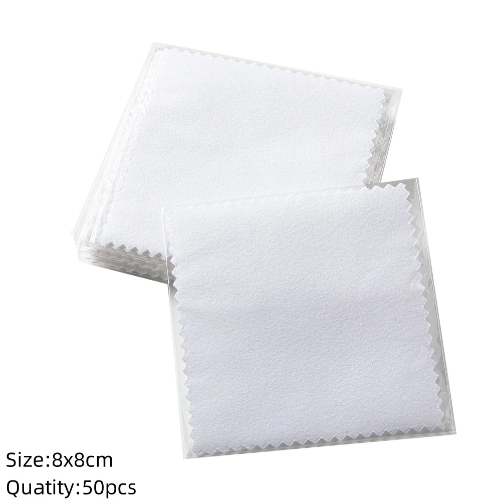 10/50pc Silver Polish Cleaner Cloth Soft Clean Napkins Wipes for Silverware Gold Jewelry Tool Equipment Making Supplies Handmade