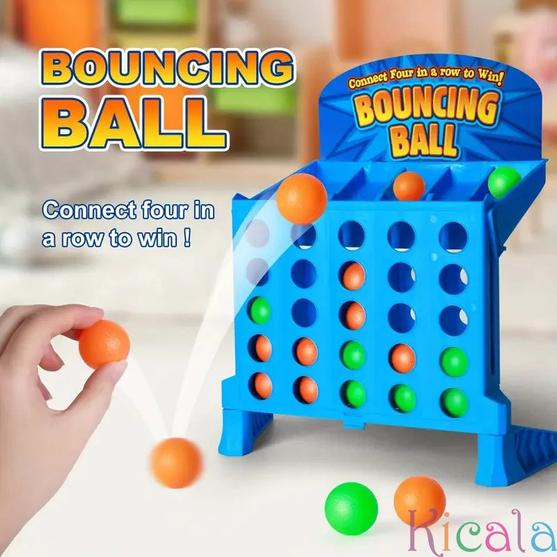 Children Bounce Game Jumping Ball Tabletop Toy for Kids 4 in a Row Parent-Child Interaction Board Game Educational Gift For Kids