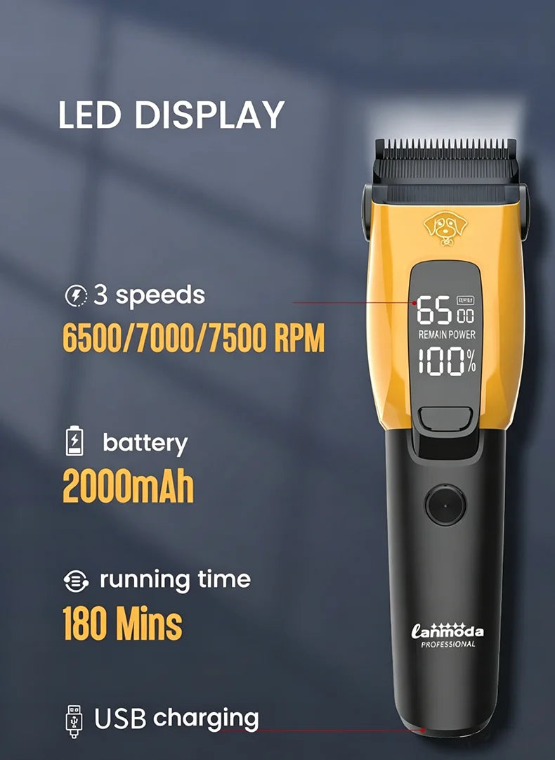 Pet Clipper Professional Dog Hair Trimmer Cat Grooming Shaver Type-C Charged Electric Puppy Cutting Machine for Small Big animal