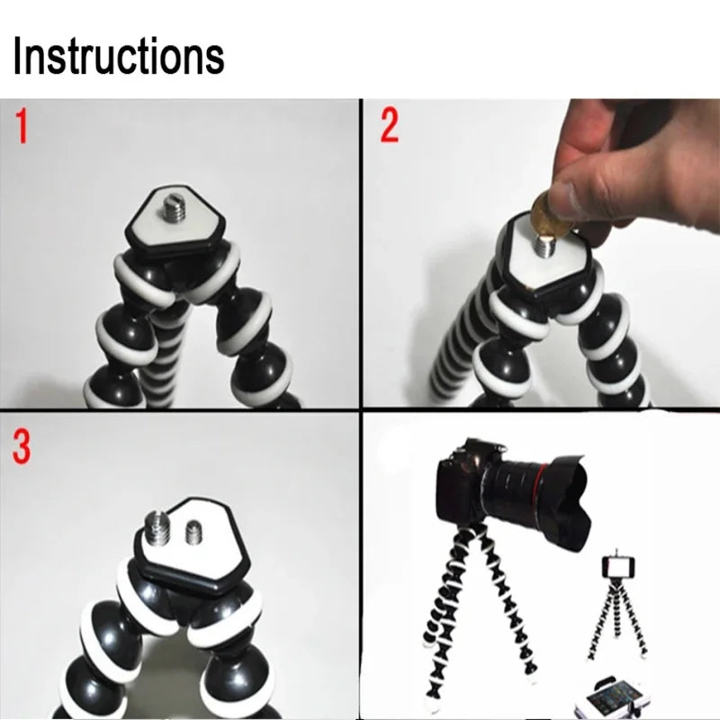 RP01-E Flexible Octopus Tripod Stand Gorillapod for Mobile Phone Camera - Mini Table Desk Stand Compatible with iPhone Samsung