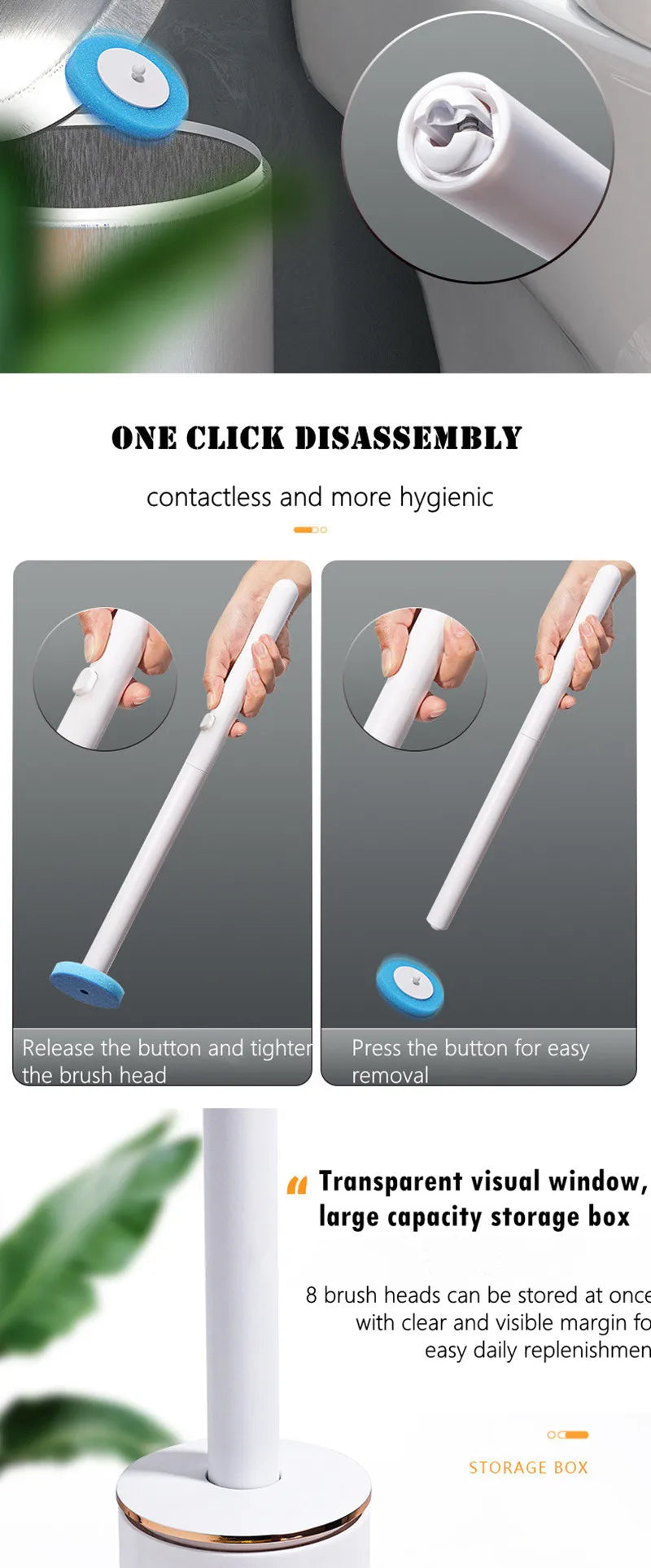 Wall-mounted Disposable Toilet Brush Home Replaceable Toilet Brush Bathroom Cleaning Tools WC Bathroom Accessories