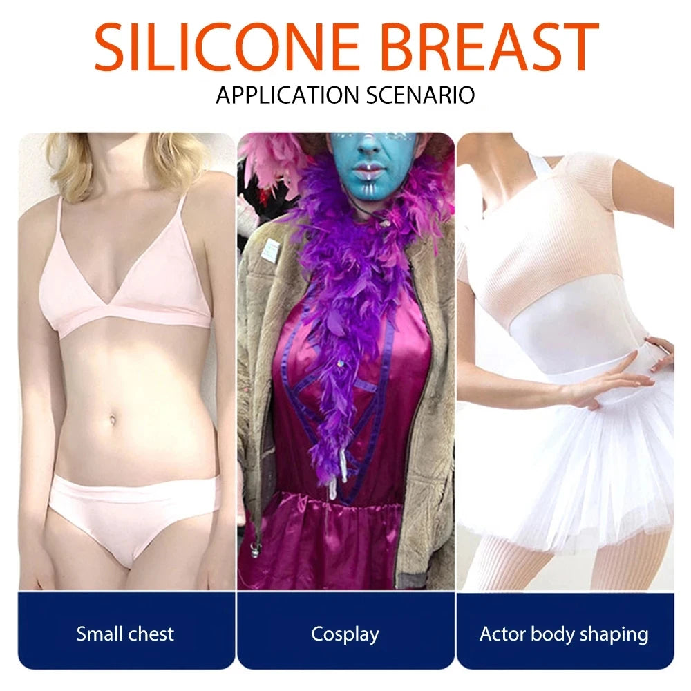 Silicone Realistic Fake Chest Tits Sexy Artificial Boobs Soft Breast Enhancement Pads for Transgender Drag Queens Party Cosplay