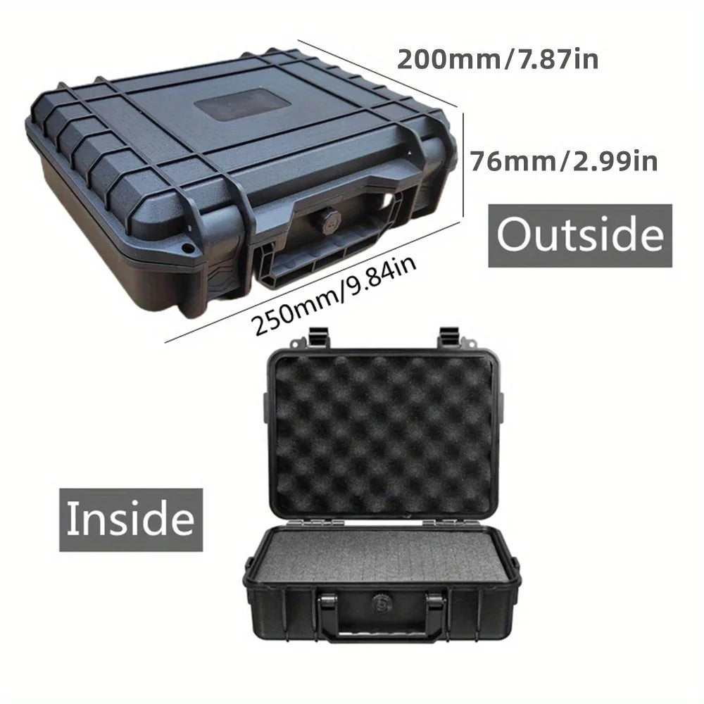 1pc Waterproof Hard Carry Case Bag Tool Case With Pre-cut Sponge Storage Box Safety Protector Organizer Hardware Toolbox