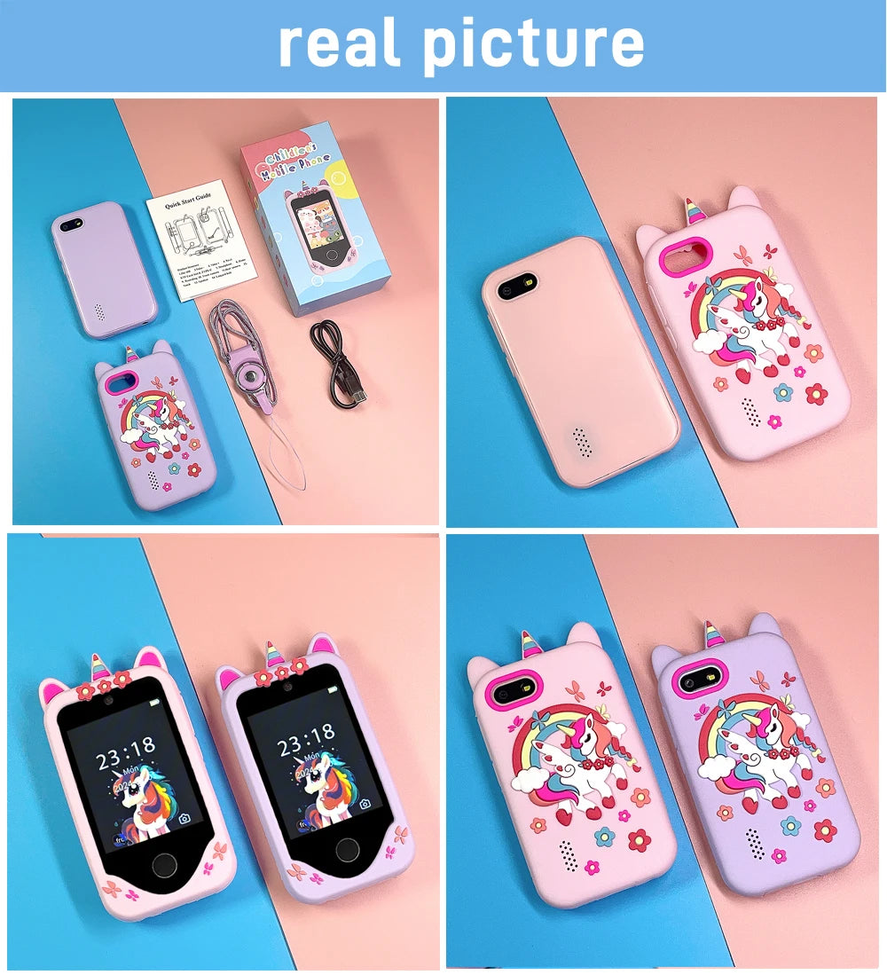 Kids Smart Phone Educational Toys Dual Camera Music Player Baby Phone With 32G Memory Game Learning For Boy Girls Brithday Gifts
