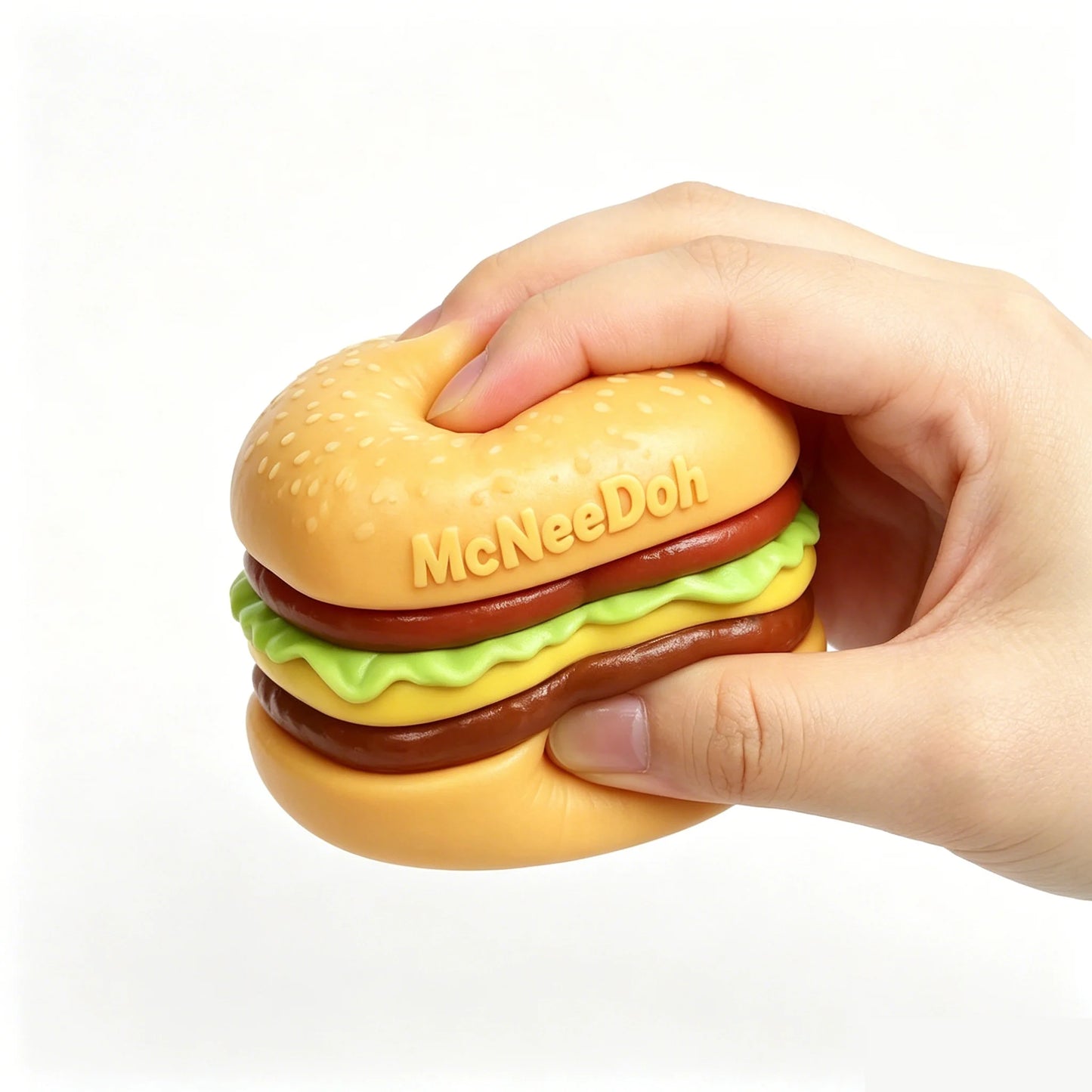 In Stock Schylling NeeDoh Burger Squishy Fidget Toy, Calms Mood, Offers Sensory Relief & Eases Anxiety, Non-toxic and Safe