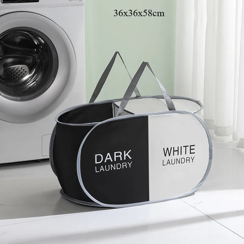 Large Foldable Laundry Basket Fabric Sorting Hampers with Handles Collapsible Clothes Organizer for Home/Bathroom/Dorm