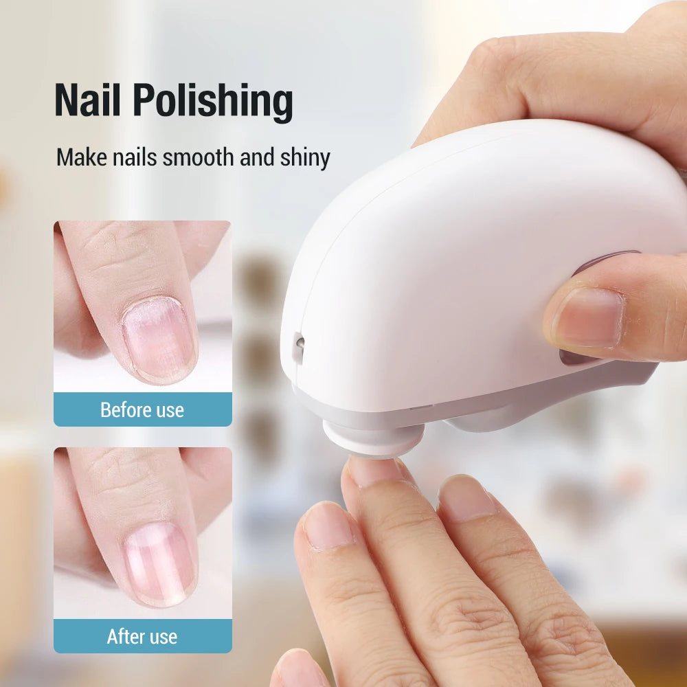 2 in 1 Electric Nail Clipper Grinding and Polishing Multifunctional Portable Automatic Nail Grinder Electric Manicure Tool