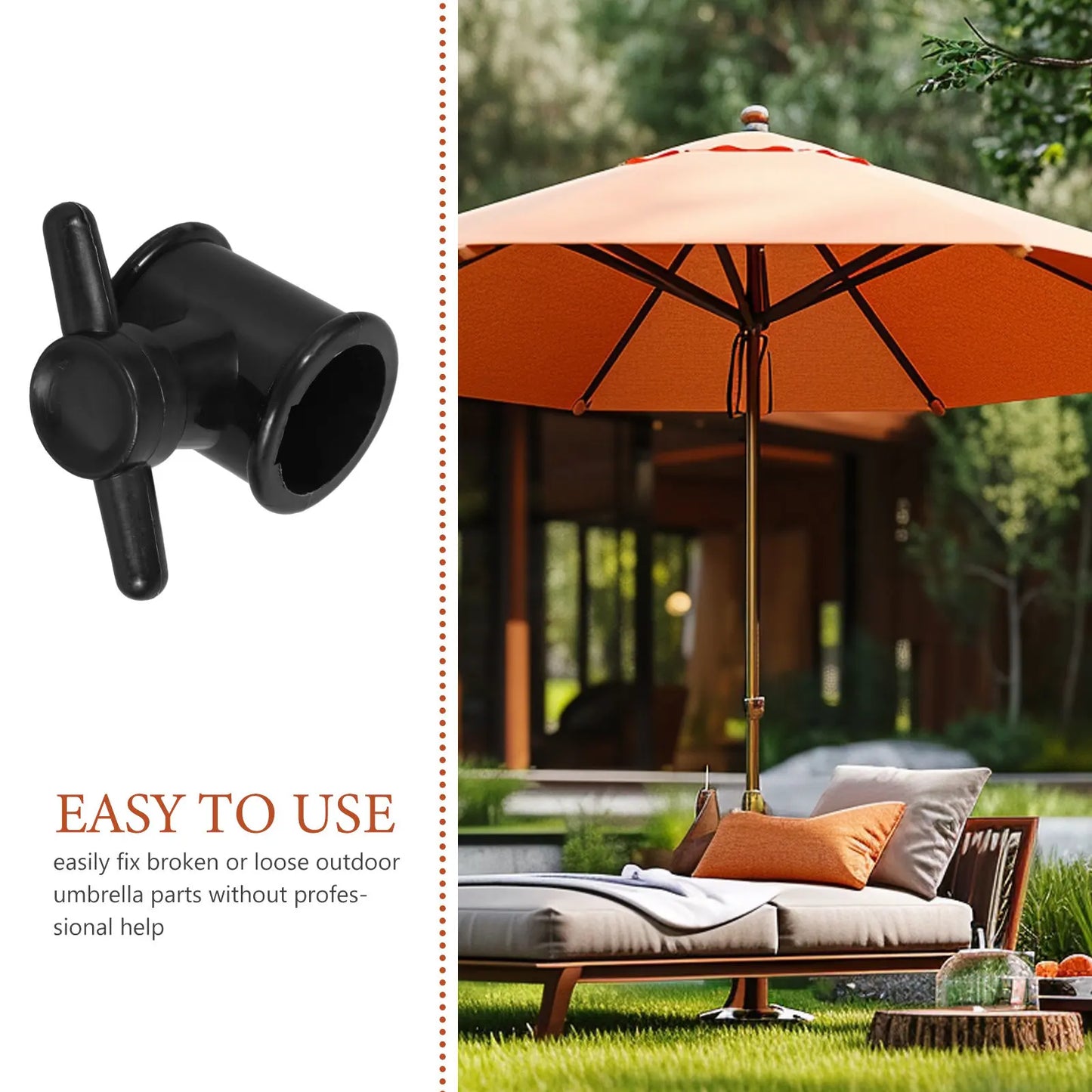 Patio Umbrella Pole Plug Connector 29Mm Joint Screw Replacement Outdoor Garden Parasol Pool Beach Porch Deck Umbrella Repair