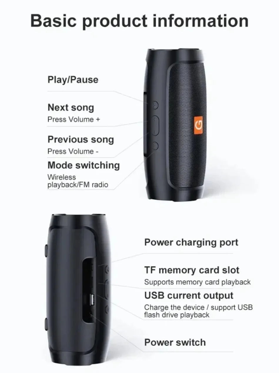 Lenovo TF USB Bluetooth Speaker Portable Dual Speaker Stereo Outdoor Playback FM Voice Broadcasting Subwoofer Wireless Speakers