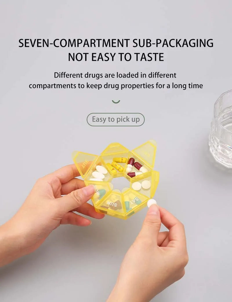 1Pcs Pill Case Plastic 7 Days Tablet Candy Box Portable Storage Tablet Holder Travel Organizer Pill Dispenser Container