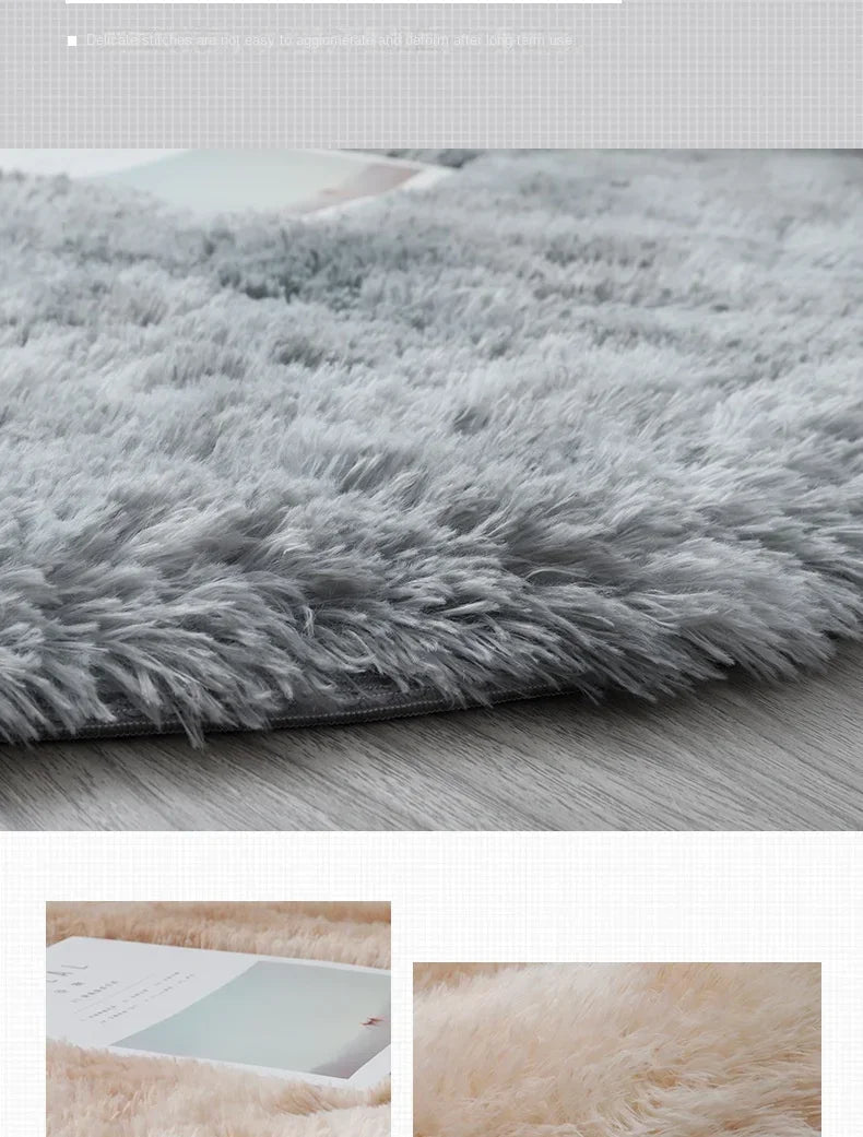 Super Soft Plush Round Rug Mat Fluffy White Carpets For Living Room Home Decor Bedroom Kid Room Decoration Salon Thick Pile