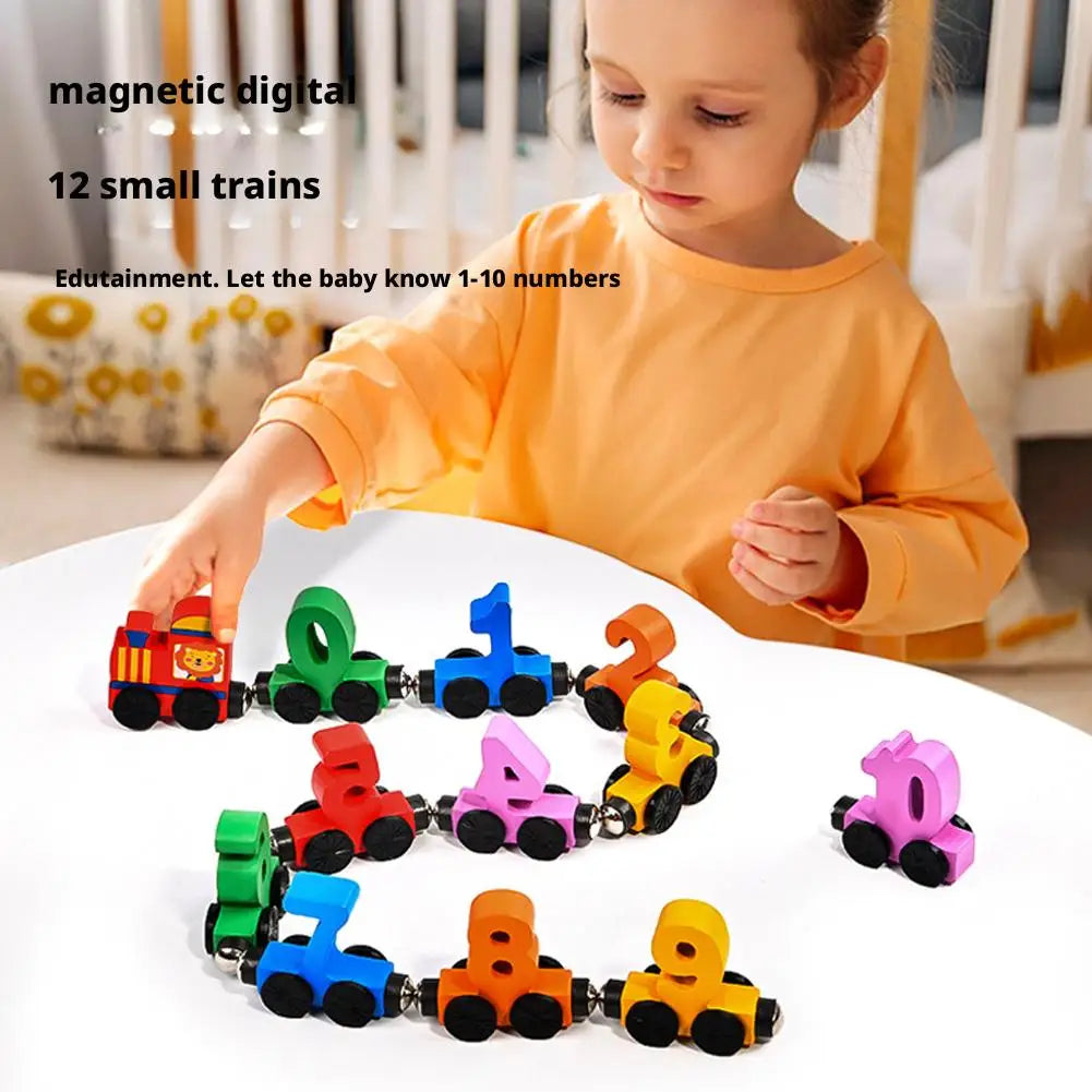 Train Set Magnetic Digital Train Puzzle Wooden Number Trains Learning Activities Educational Digital Train Toys Kids Gifts