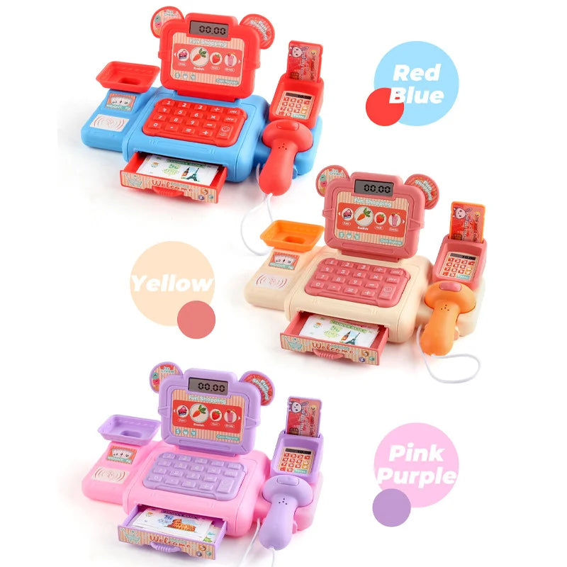 Simulation Shopping Cash House Toys Electronic Game Lighting And Sound Effects Supermarket Cashier Toys For children Gifi
