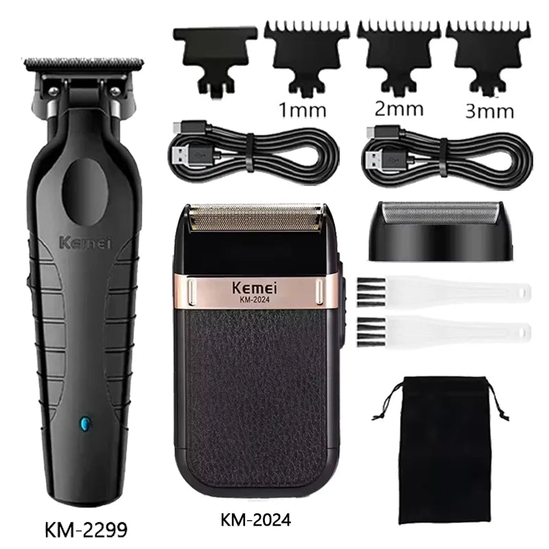 Kemei Hair Clipper Kit Men's Electric Shaver Hair Trimmer Machine Professional Hair Cutting Machine Km-2299 Km-032 Km-2024