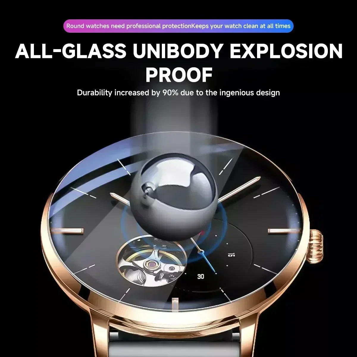 1-5PCS 26-46mm Universal Tempered Glass Smartwatch Screen Protector Protective Film 28mm 30mm 32mm 38mm 40mm 41mm 42mm Diameter