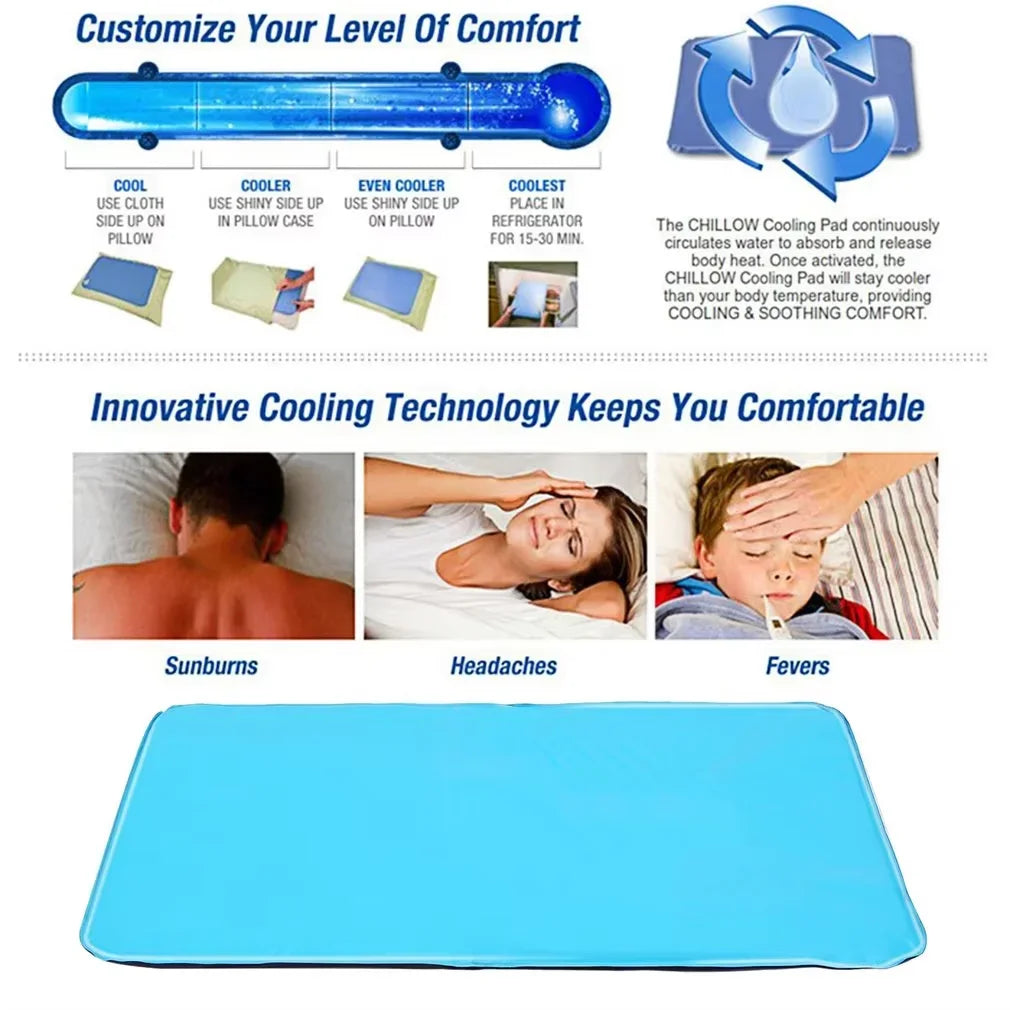 Summer Cooling Ice Pillow Cool Bed Mat Pad Relax Muscle Help Sleeping Pad Mat Travel Pillow Office Comfort Ice Pillow Aid Sleep