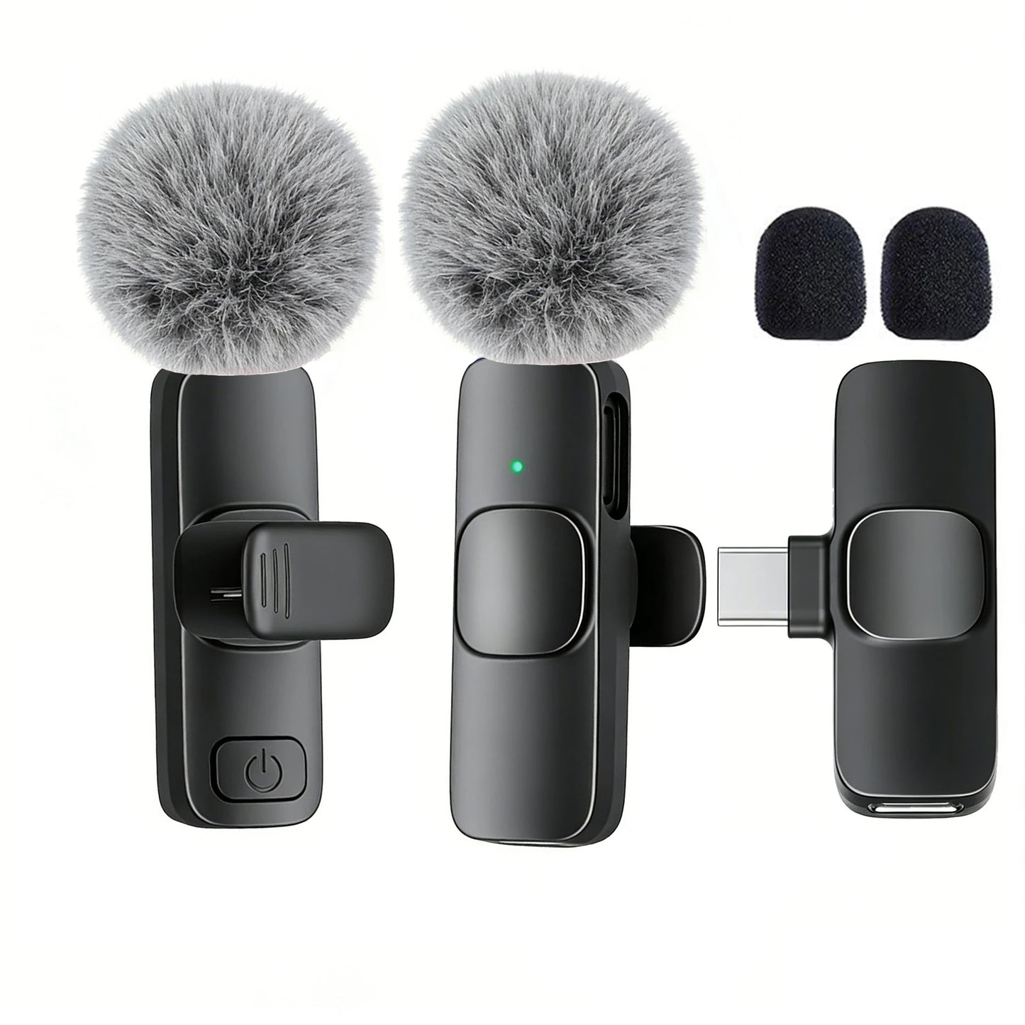 Type-C Port Professional Wireless Lavalier Microphone for Smartphones, Computers and Cameras, Plug and Play