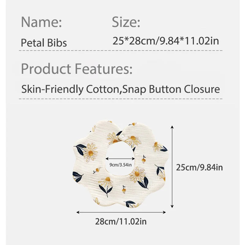 5-piece baby feeding bibs, made of pure cotton gauze, with cute patterns, soft and skin-friendly, double-sided use as drool rags