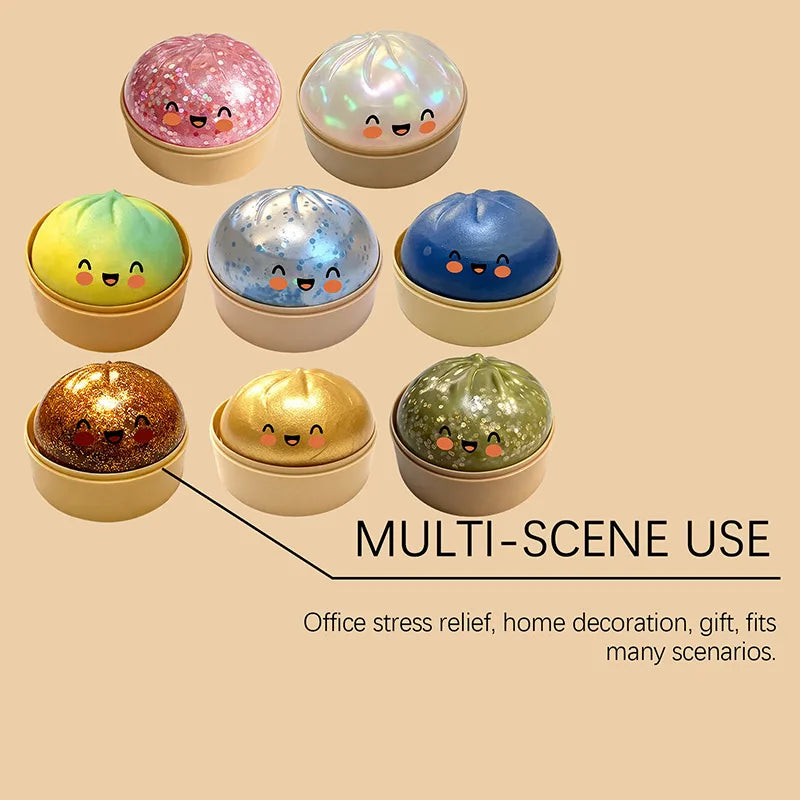 Simulation Flash Dumpling Pressure Ball Slow Rebound Soft Pinch Decompression Home Office  Decorat Children Adults Birthday Gift