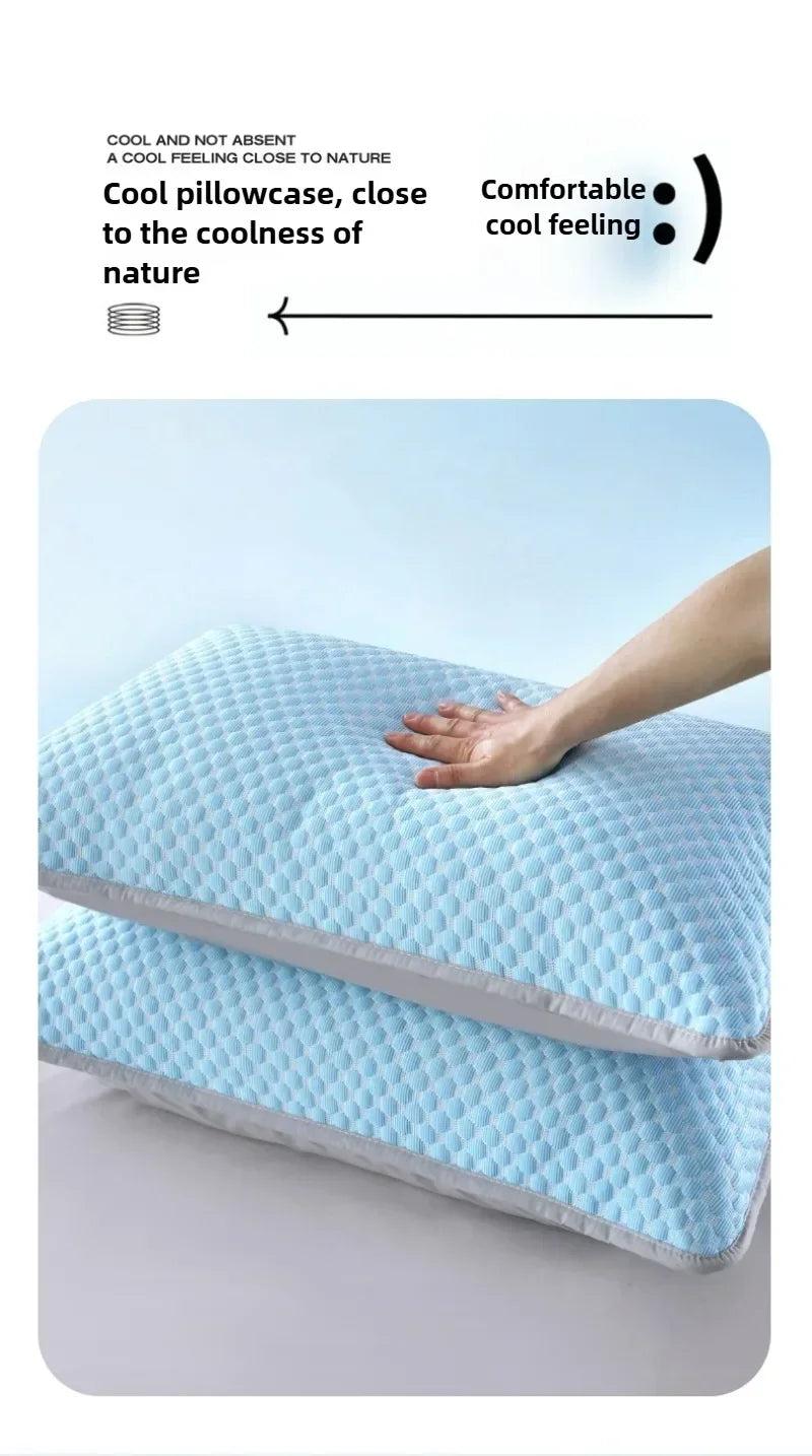 Summer Cooling Pillowcase Solid Color Ice Bean Bean Pillowcase Cool Feeling Air Conditioning Cover Washable  (No Pillow) 48x74cm