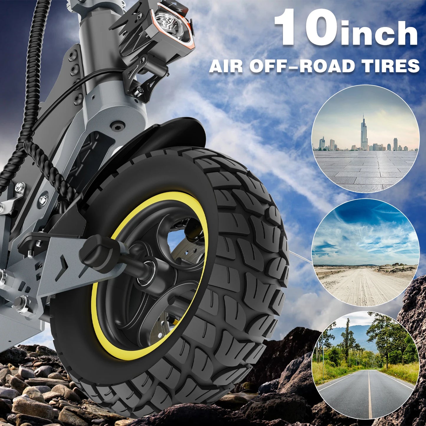 iENYRID iE-S1 Adult Electric Scooter Foldable 48V 15Ah 250W Off-Road Tire E-Mountain Scooter for Sports Entertainment Cycling