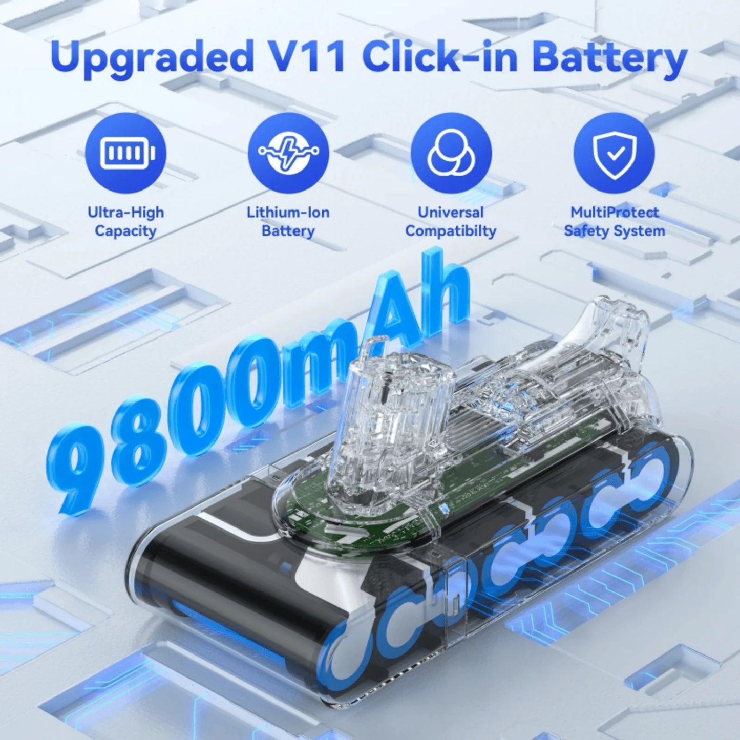 100%New Compatible with Dyson V10 V8  V11 V15 V7 Series SV07 SV09 SV10 DC62 Vacuum Cleaner rechargeable battery