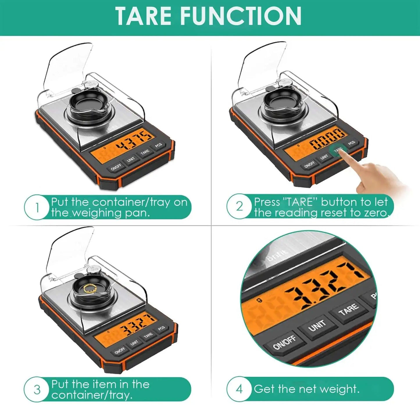 Brifit Electronic Digital Scale 0.001g/50gMini Scale Precision Professional Pocket Scale Milligram with 50g Calibration Weights