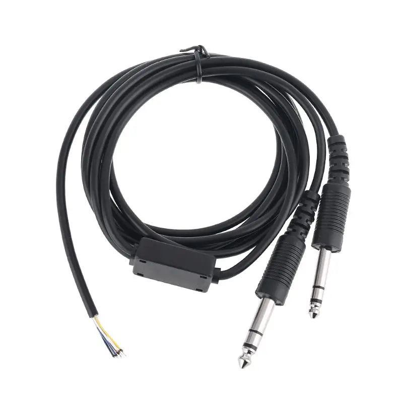 Repairing Cord 200cm DIY Aviation Headset Dual-plug Aircraft Headphones Cable