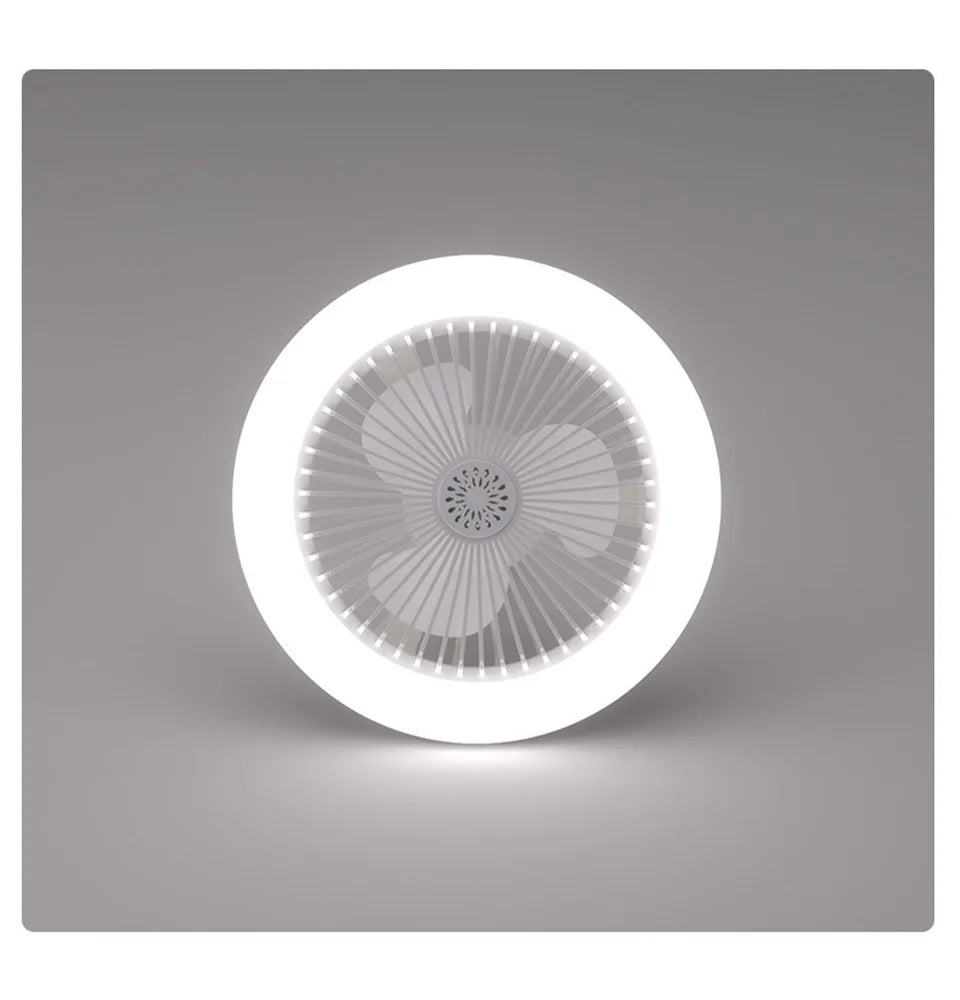2 In 1 Ceiling Fan Lamps 3 Speeds Adjustable E27 Base Infinitely Dimmable for Living Room Bedroom Study LED Decorative Light