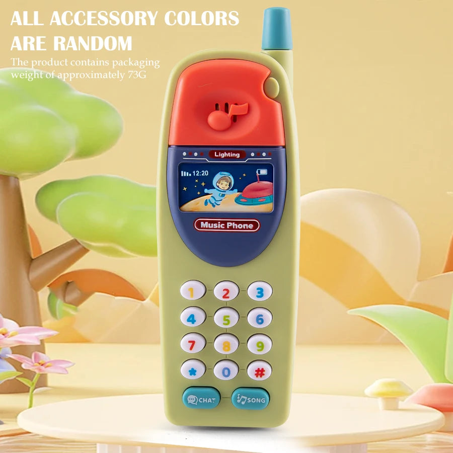 Play Phone Toys for Kids, Fun Music Simulation Phone Lighting Learning Cellphone Toy 4 Color Could Be Chosen Excluding Batteries