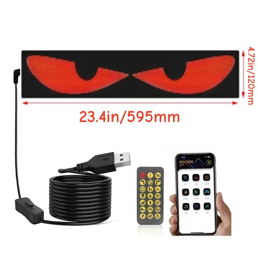Car Devil Eyes Light Led Soft Screen DIY Colorful Car Windshield Dynamic LED Smart Phone App Control Flexible Matrix Screen