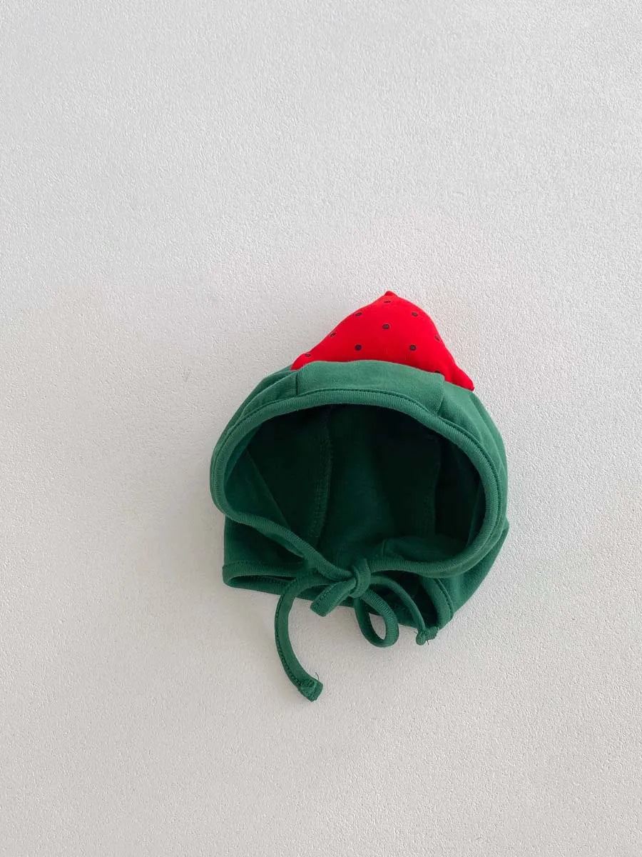 Summer baby cute watermelon style jumpsuit, male and female baby sling thin comfortable jumpsuit hat, suitable for going out