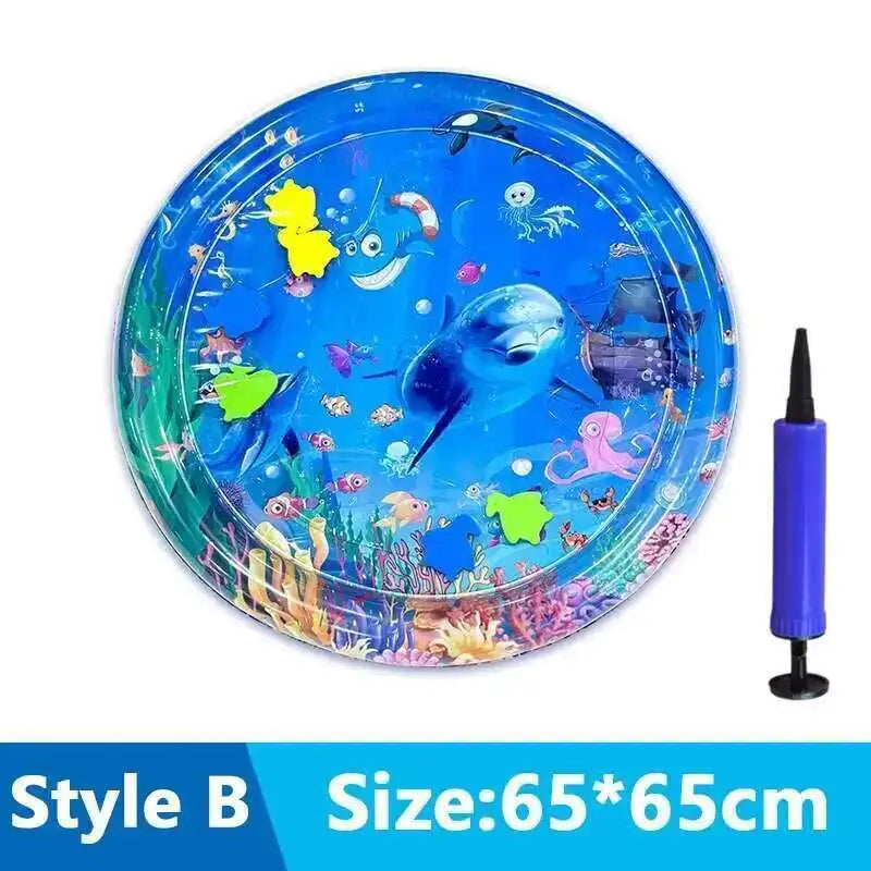 Cats Sensory Water Play Mat With Fish Thickened Inflatable Pet Water Bed Dog Play Sensory Toy Water For Pet Play Interactive Fun