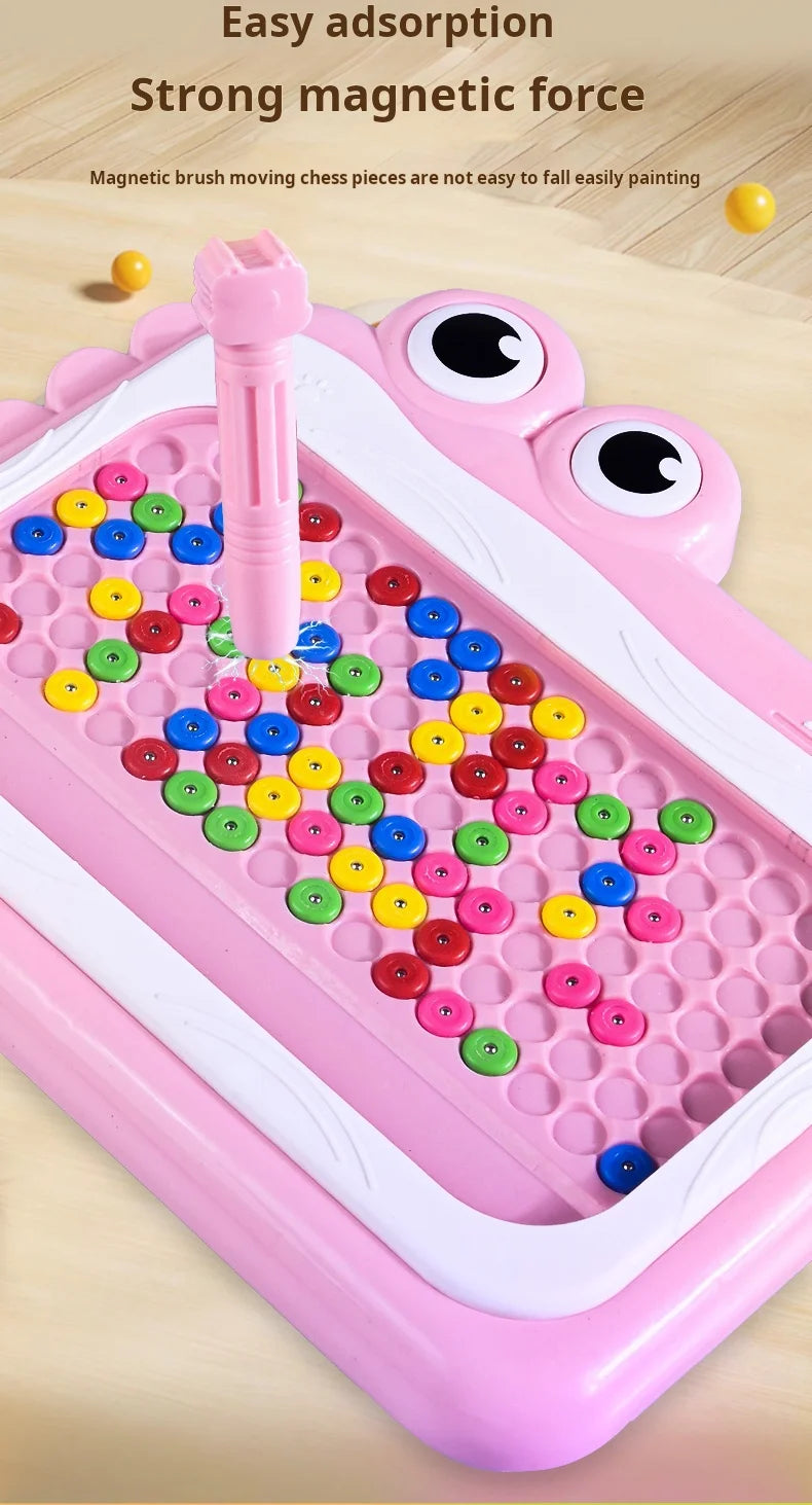 New Kids Magnetic Beads Doodle Board with Puzzle Pen  Drawing Toys  for Children 3-8 yearsMontessori Game Education Gift