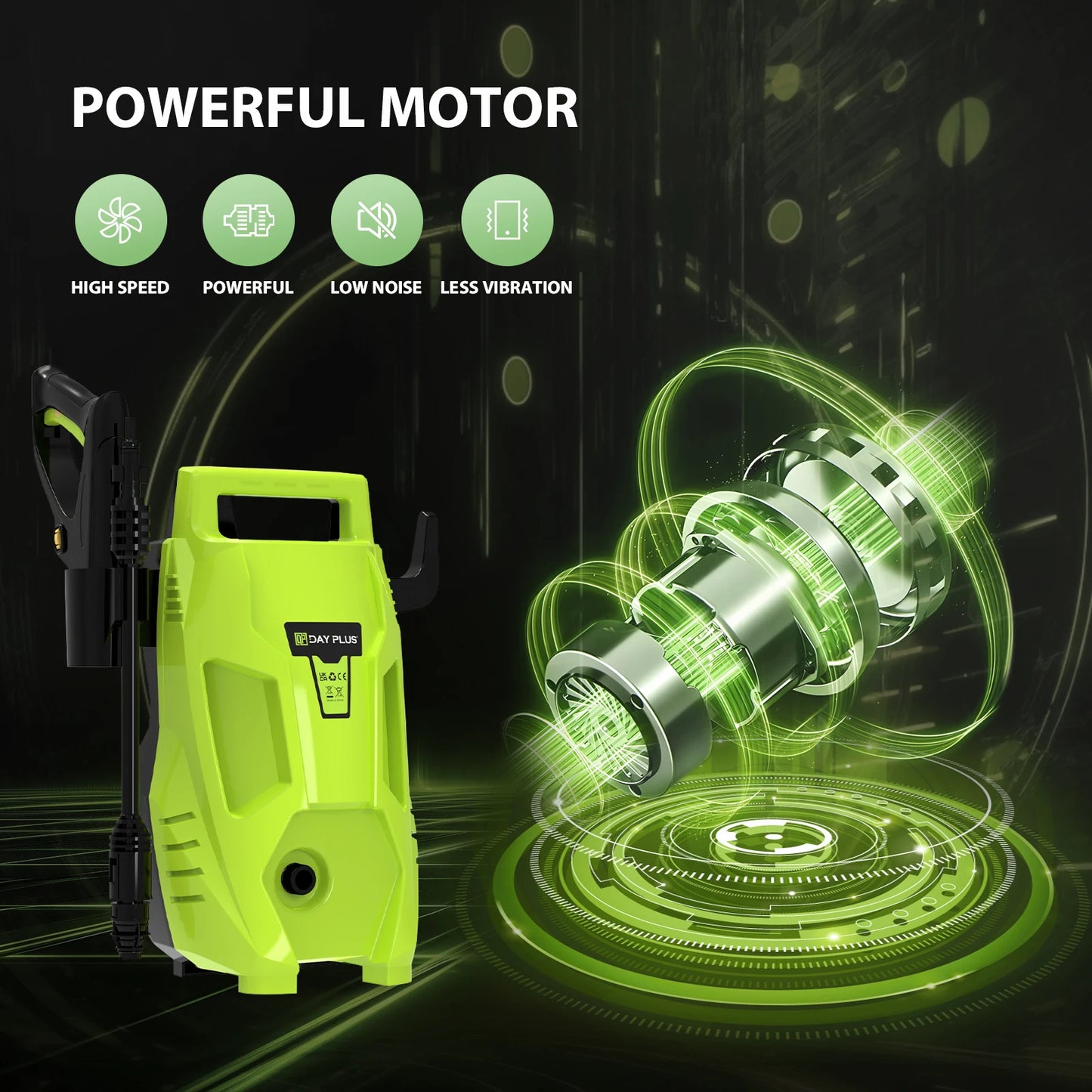 2300W Electric High Pressure Washer 480Bar PSI Power Jet Wash Patio Car Jet Washers,7m Hose & 5.5m Power Cord, Adjustable Nozzle