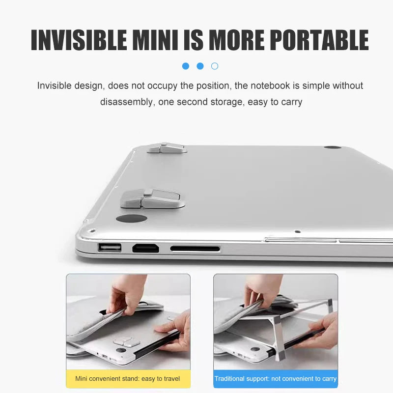 2pcs/Set Laptop Stand for Computer Keyboard Stand Riser Aluminum Mini Portable Laptop Stands for Notebook