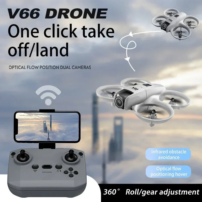Lenovo V66 Mini Drone | 4K HD Camera, WiFi FPV, Obstacle Avoidance, Pocket-Sized RC Helicopter & Quadcopter